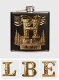 Custom Initial Gift For Him - Personalized Whisky Hip Flask