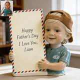Custom Any Photo, Perfect Father's Day Gift - Personalized Kid Custom Shaped Acrylic Plaque