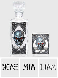 Cool Skull - Personalized Skull Whiskey Decanter Set