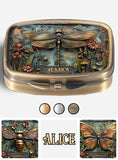 Beautiful Dragonfly, Butterfly/ Hummingbird/ Bee - Personalized Gardening Pill Organizer Box