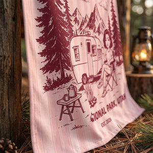 Welcome To Our Campsite - Personalized Camping Wall Tapestry