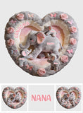 Nana Elephant Gift For Mom, Grandma - Personalized Grandma Faux Fur Shaped Pillow