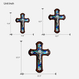 Mother Of Pearl Styled Cross - Personalized Christian Custom Shaped Wood Sign