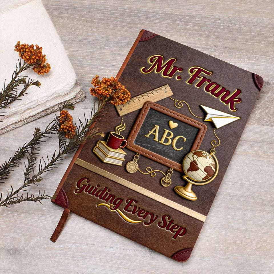 Vintage Teacher - Personalized Teacher Leather Journal