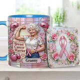I'm A Warrior - Personalized Breast Cancer Awareness Accent Mug & Coaster