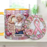 I'm A Warrior - Personalized Breast Cancer Awareness Accent Mug & Coaster