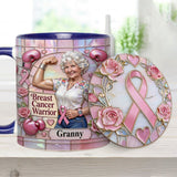 I'm A Warrior - Personalized Breast Cancer Awareness Accent Mug & Coaster