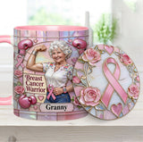 I'm A Warrior - Personalized Breast Cancer Awareness Accent Mug & Coaster
