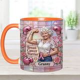 I'm A Warrior - Personalized Breast Cancer Awareness Accent Mug & Coaster