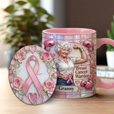 I'm A Warrior - Personalized Breast Cancer Awareness Accent Mug & Coaster