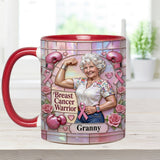 I'm A Warrior - Personalized Breast Cancer Awareness Accent Mug & Coaster