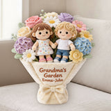 Grandma's Garden - Personalized Grandma Premium Faux Fur Pillow