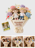 Grandma's Garden - Personalized Grandma Premium Faux Fur Pillow