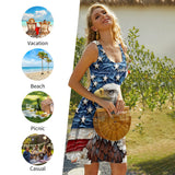 God Bless America - Personalized Bald Eagle Sleeveless Dress