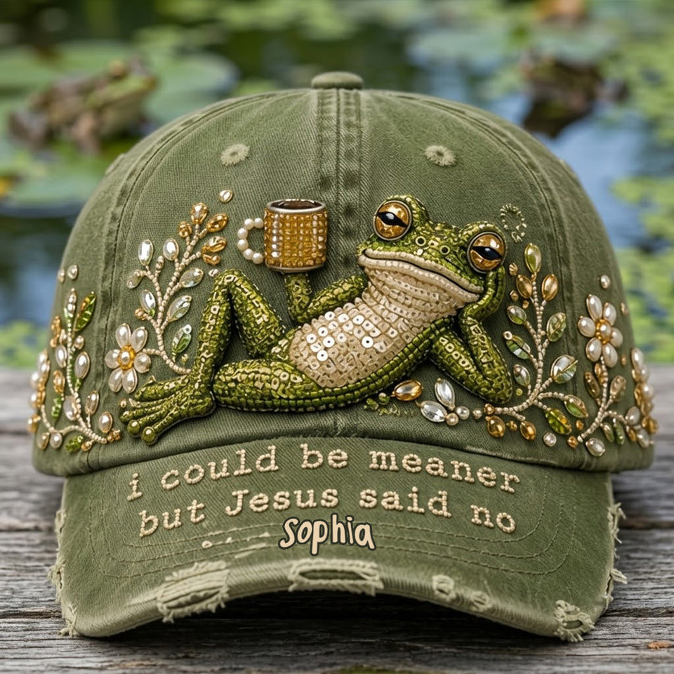 Jesus Save My Life, Funny Sarcastic Gift For Christians - Personalized Frog Classic Cap