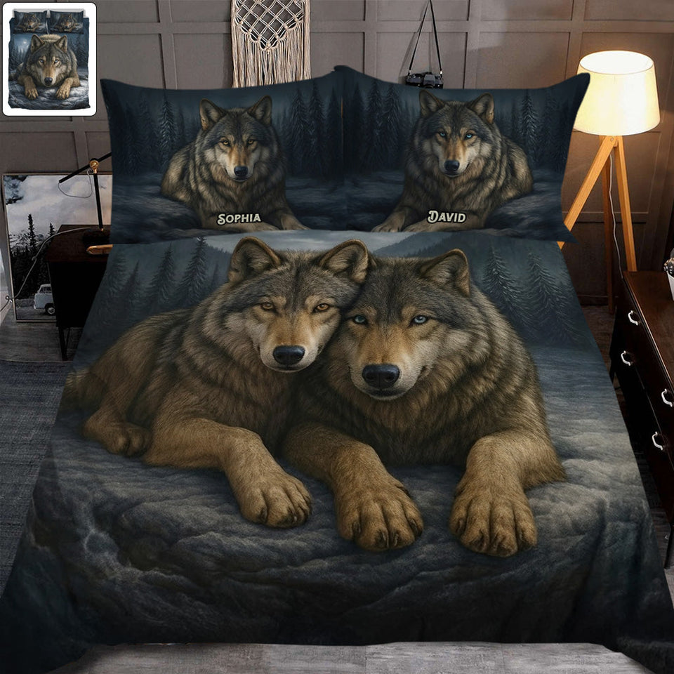 Wolf Lover - Personalized Wolf Quilt Set