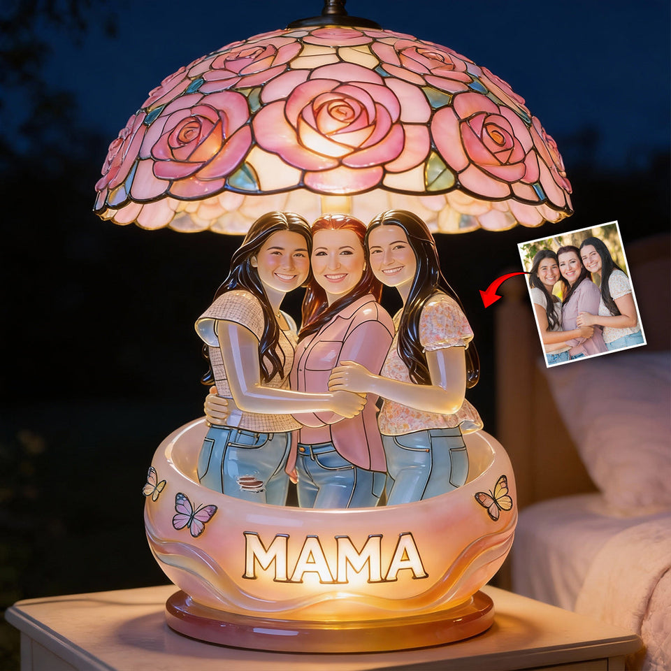 Custom Any Photo Love You To The Moon And Back - Personalized Mother Acrylic LED Night Light