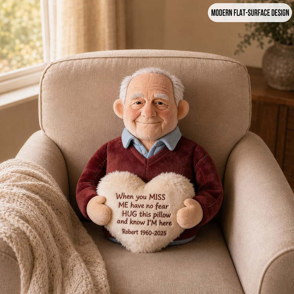 Custom From Photo - When You Miss Me - Personalized Memorial Faux Fur Shaped Pillow