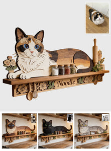 Cat Lovers - Personalized Cat Wooden Floating Shelf