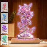 My Garden Gift For Mom, Grandma - Personalized Mother Shaped Plaque Light Base