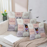 I Am Kind - Affirmation Gift For Kid - Personalized Kid Faux Fur Square Pillow
