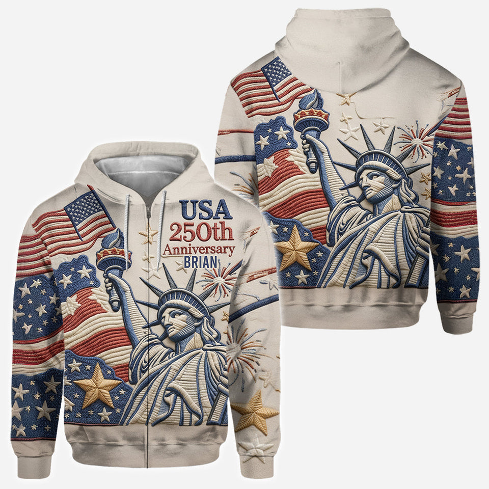 US 250th Anniversary - Personalized Pontoon All Over Shirt