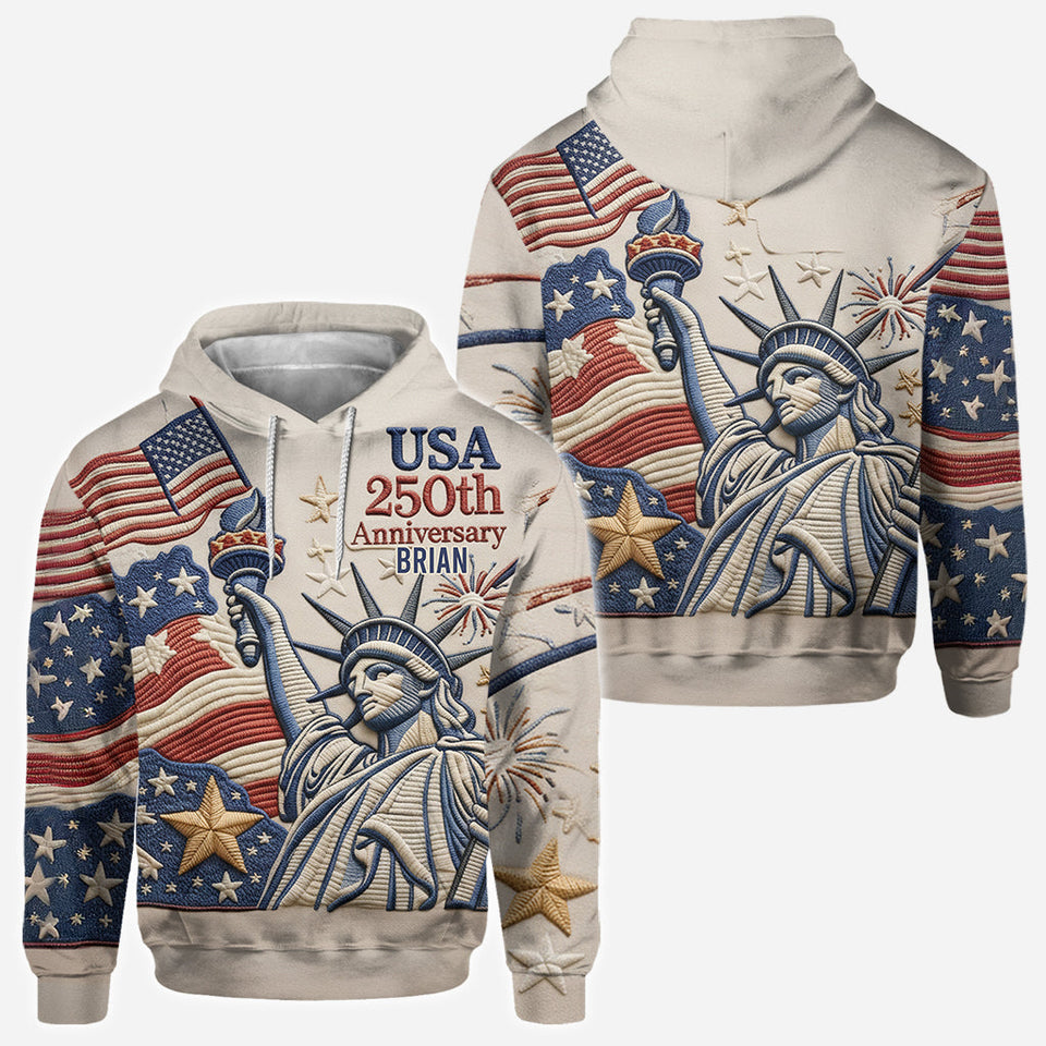 US 250th Anniversary - Personalized Pontoon All Over Shirt