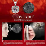 Preserved Red Real Rose with Heart I Love You Necklace