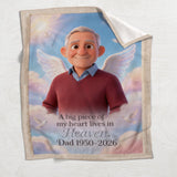 A Piece Of My Heart Lives In Heaven - Personalized Memorial Blanket