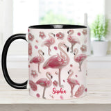 Crystal Pink Flamingo - Personalized Flamingo Accent Mug