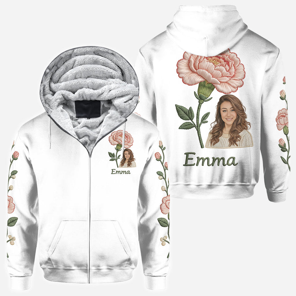 Custom Any Photo Birthmonth Flower - Personalized Self Love All Over Shirt