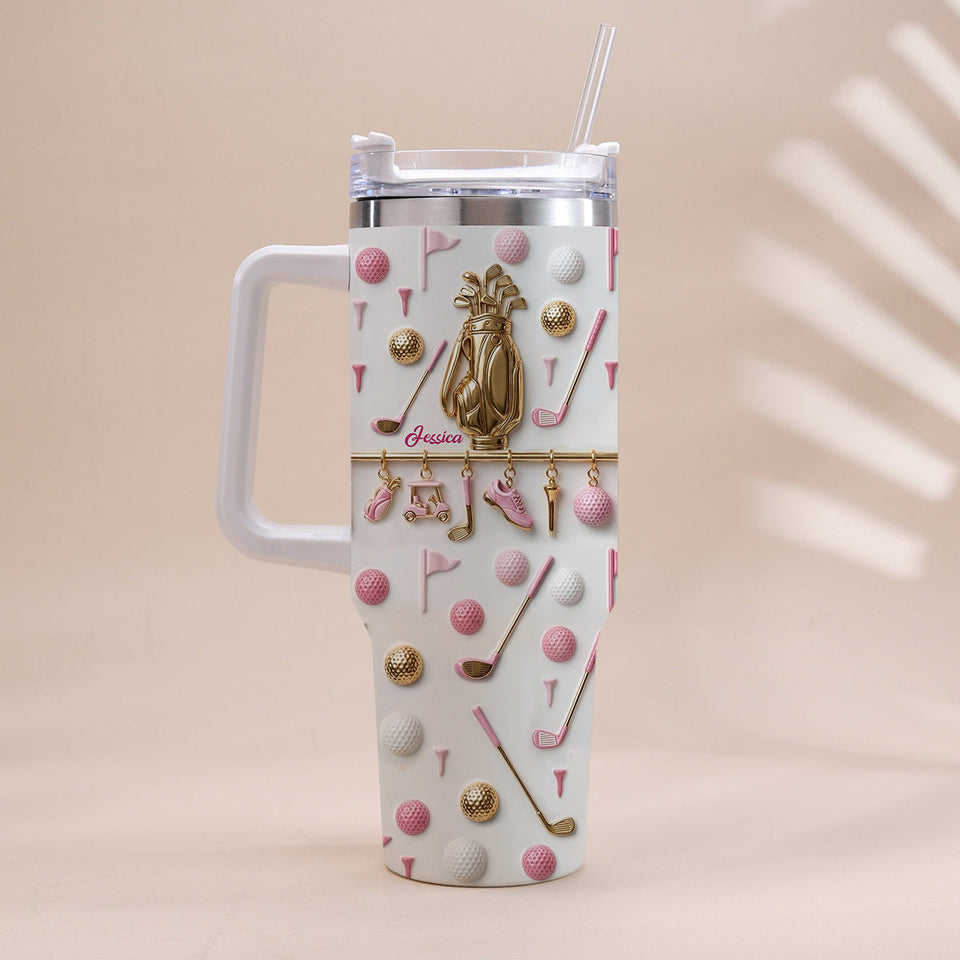 Live Love Golf - Personalized Golf Tumbler With Handle