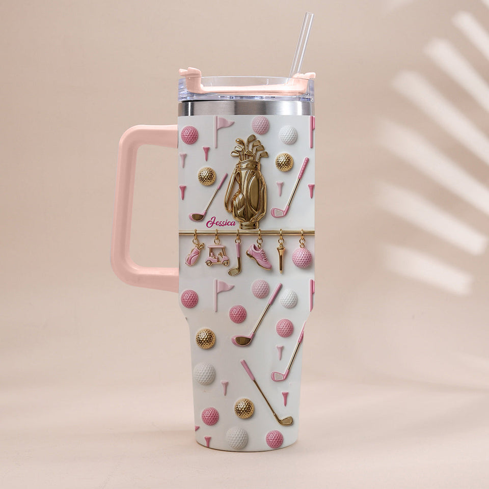 Live Love Golf - Personalized Golf Tumbler With Handle