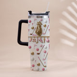 Live Love Golf - Personalized Golf Tumbler With Handle