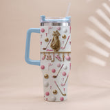 Live Love Golf - Personalized Golf Tumbler With Handle
