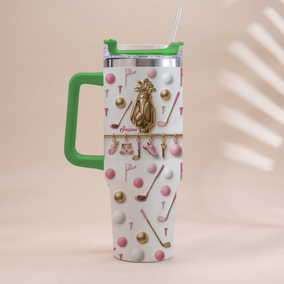 Live Love Golf - Personalized Golf Tumbler With Handle