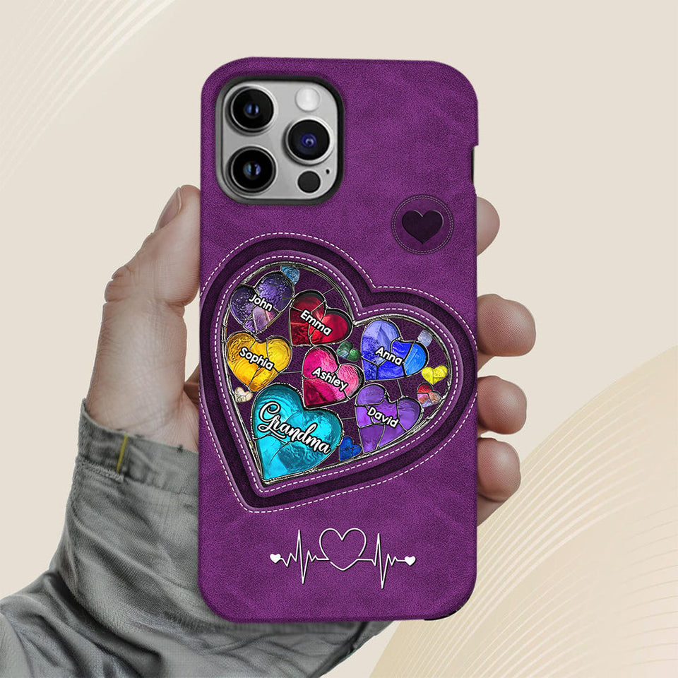 Grandma's Mom's Sweethearts - Personalized Grandma Full Print Phone Case