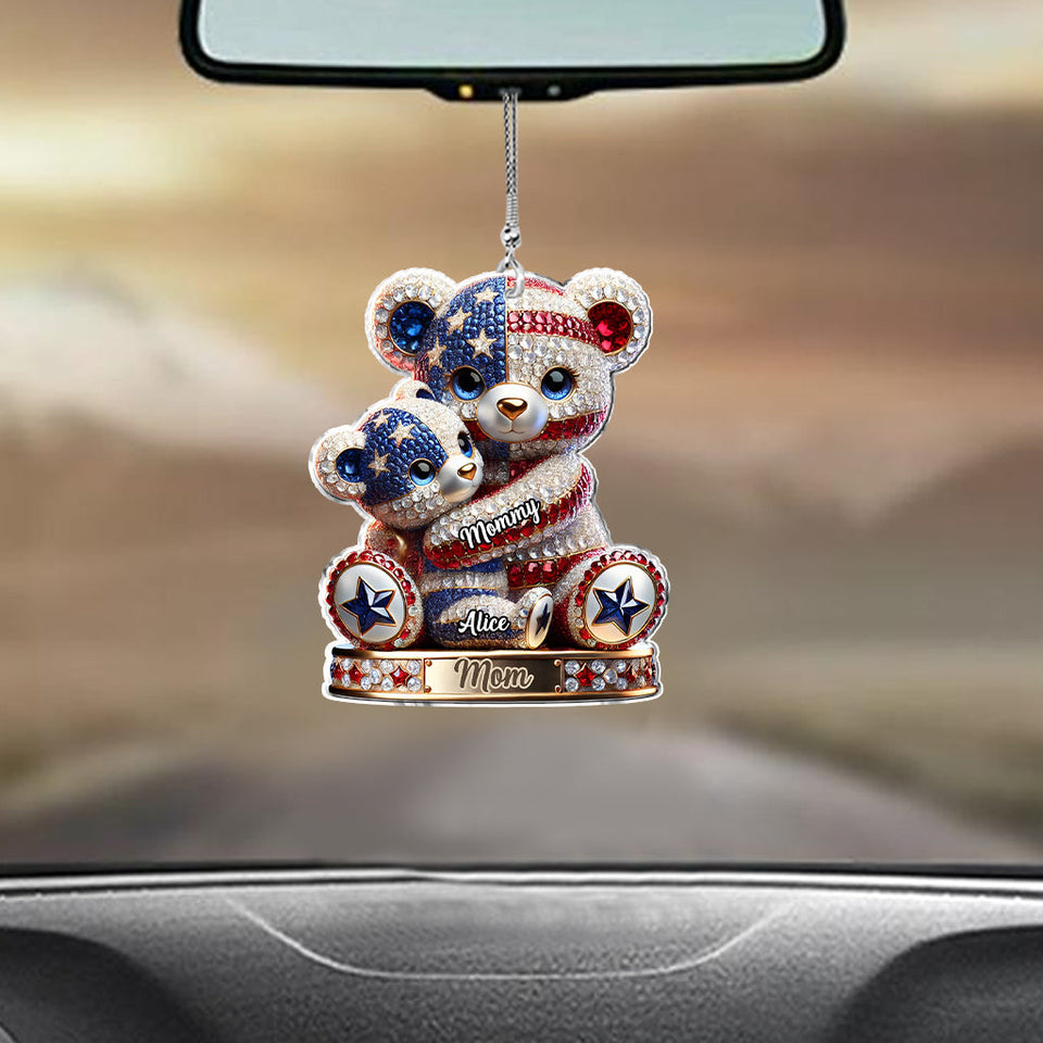We Love You Gift For Mom, Grandma - Personalized Mother Transparent Car Ornament