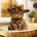 Cute Highland Cow - Personalized Highland Cow Custom Shaped Acrylic Plaque