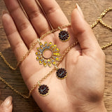 To My Mom Sunflower - Personalized Mother Metal Necklaces With Pendants