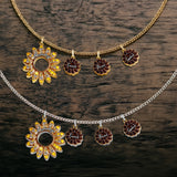 To My Mom Sunflower - Personalized Mother Metal Necklaces With Pendants