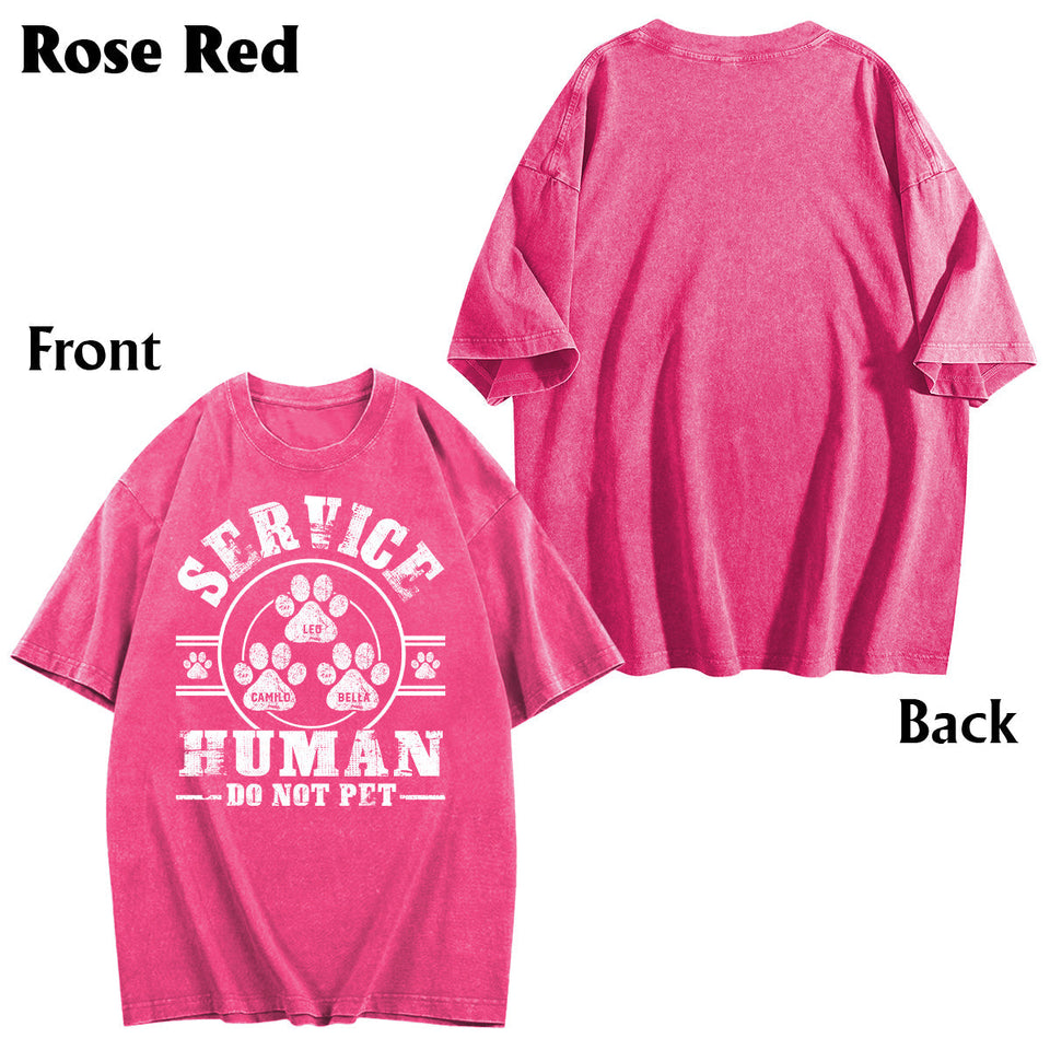 Service Human Do Not Pet - Personalized Dog Wash T-Shirt