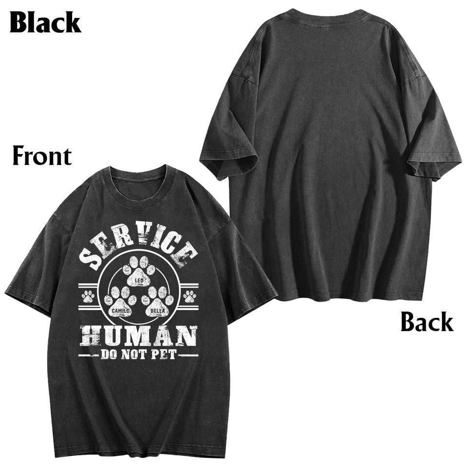 Service Human Do Not Pet - Personalized Dog Wash T-Shirt