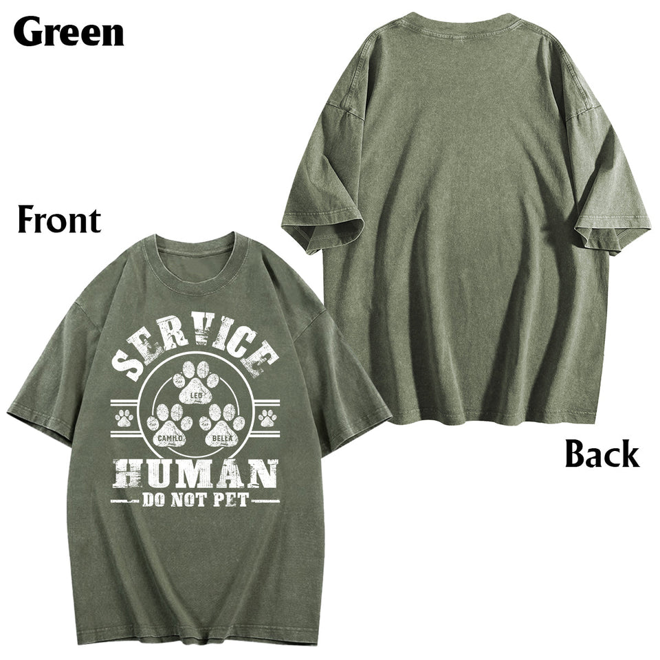 Service Human Do Not Pet - Personalized Dog Wash T-Shirt