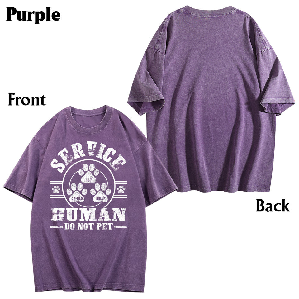 Service Human Do Not Pet - Personalized Dog Wash T-Shirt