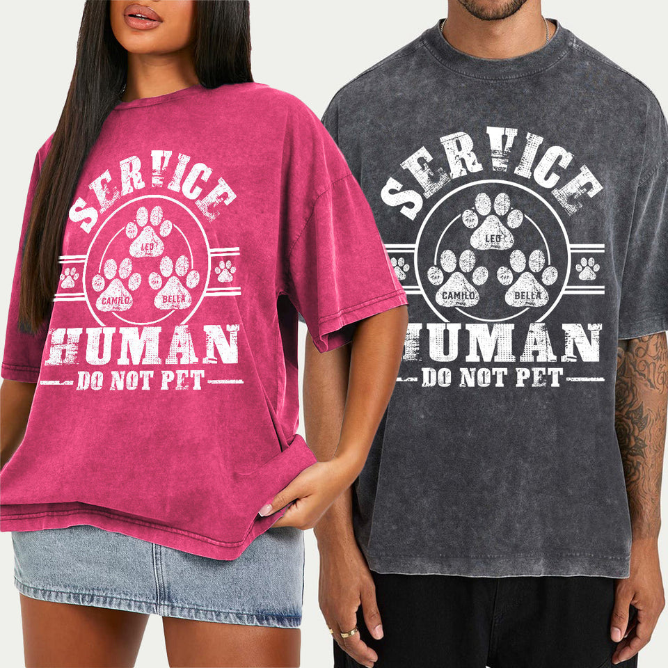 Service Human Do Not Pet - Personalized Dog Wash T-Shirt