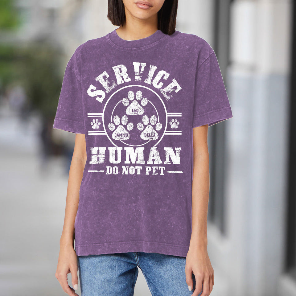 Service Human Do Not Pet - Personalized Dog Wash T-Shirt