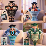 Graduation Flower - Personalized Graduation Faux Fur Shaped Pillow