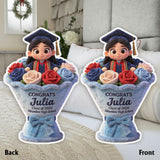 Graduation Flower - Personalized Graduation Faux Fur Shaped Pillow