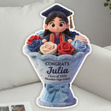 Graduation Flower - Personalized Graduation Faux Fur Shaped Pillow